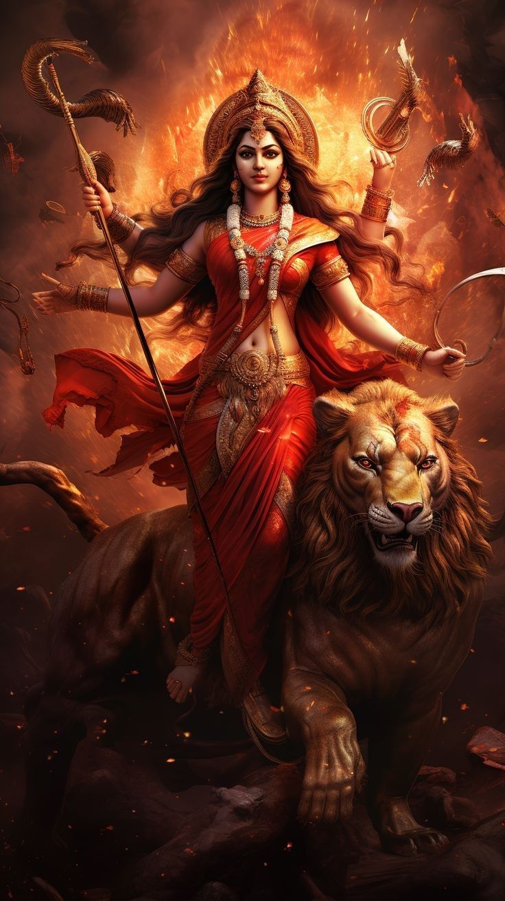 Durgamata Hd Wallpaper, Parvati Goddess Wallpaper, Devi Painting Art, Hindu Goddess Wallpaper, Mahishasura Mardini Images, Navarathri Devi Images, Goddess Durga Paintings, Tridevi Goddess, Ma Durga Images