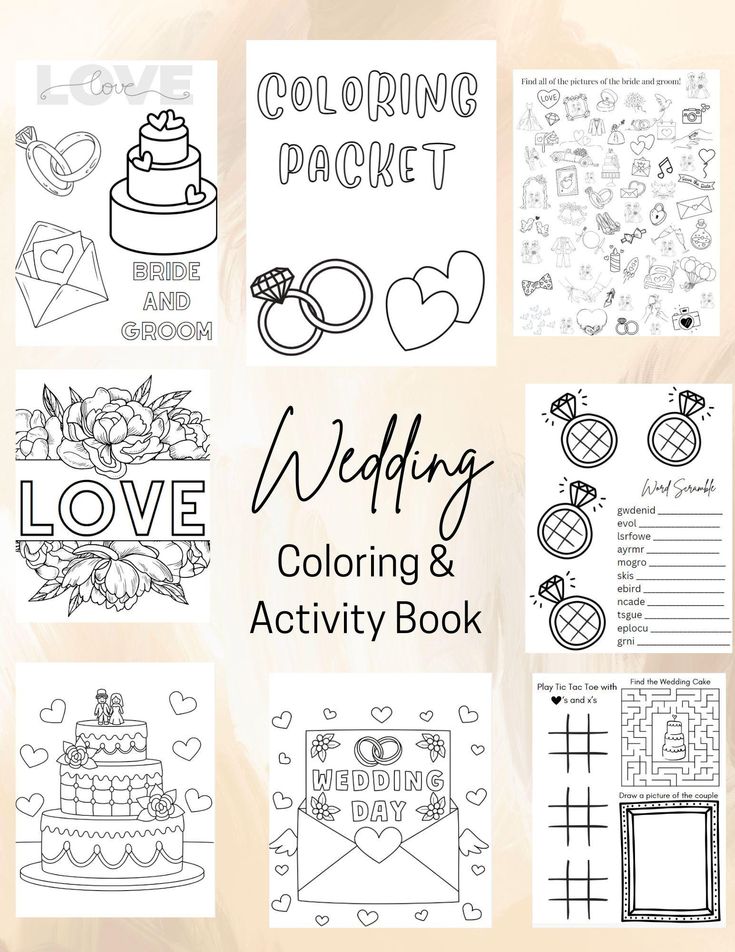 wedding coloring and activity book for adults