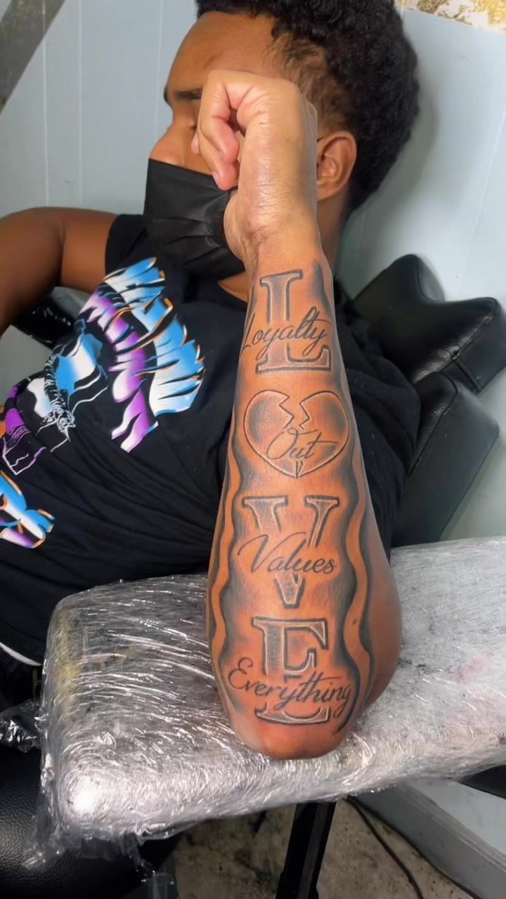 a person with a tattoo on their arm