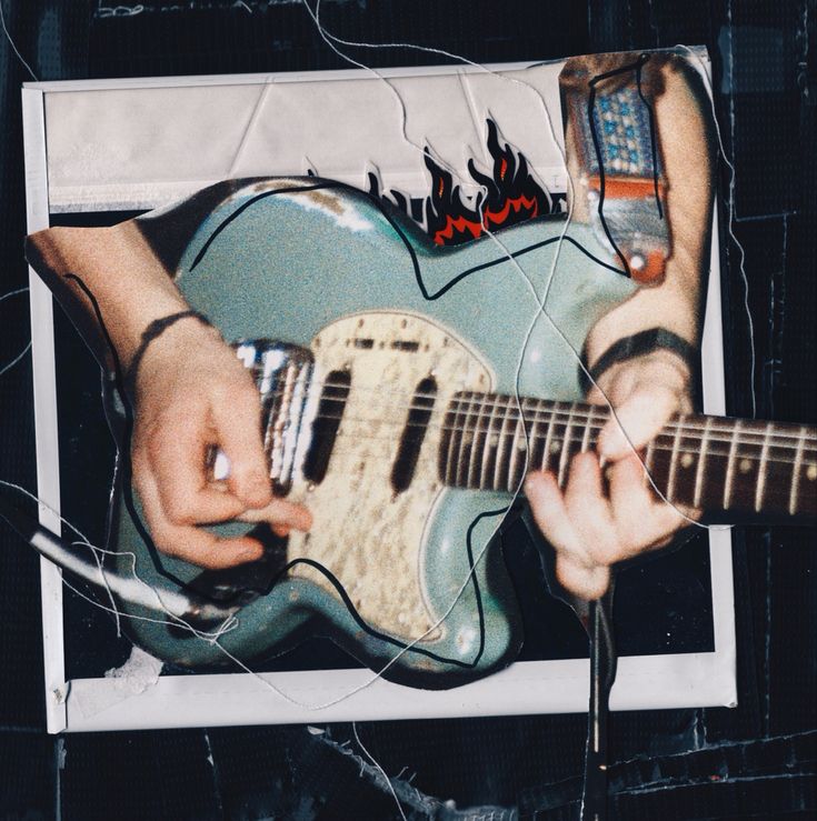 Guitar music musician Polaroid collage black surreal thread handmade photography New Grunge Aesthetic, Aesthetic Photos Collage, Retro Collage Art, Photos For Collage, Lost Media Aesthetic, Mix Media Photography, Grunge Album Covers, Retro Photos, Mixed Media Aesthetic