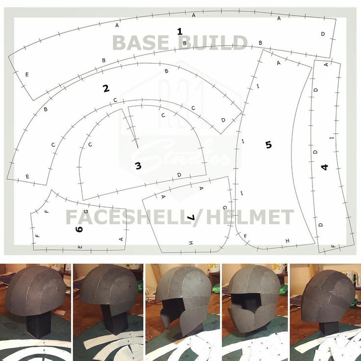 instructions for how to make a paper mache helmet with the base cut out and glue