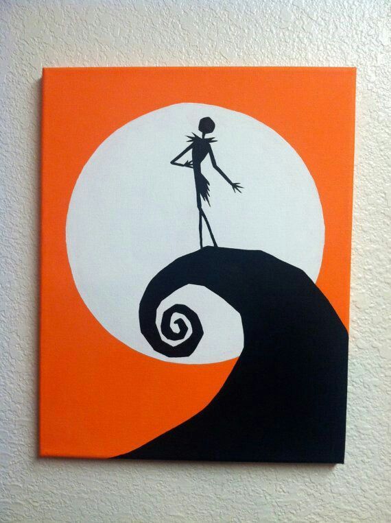 an orange and white painting with a man on top of a wave