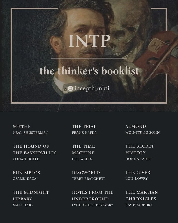 the poster for intp's upcoming show, the thinker's booklist