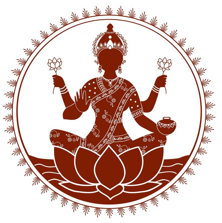 the silhouette of a person sitting on top of a lotus with two hands in each hand