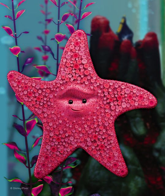 a pink starfish with the words peach on it's face and flowers in the background