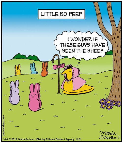 an easter cartoon with bunnies in the grass