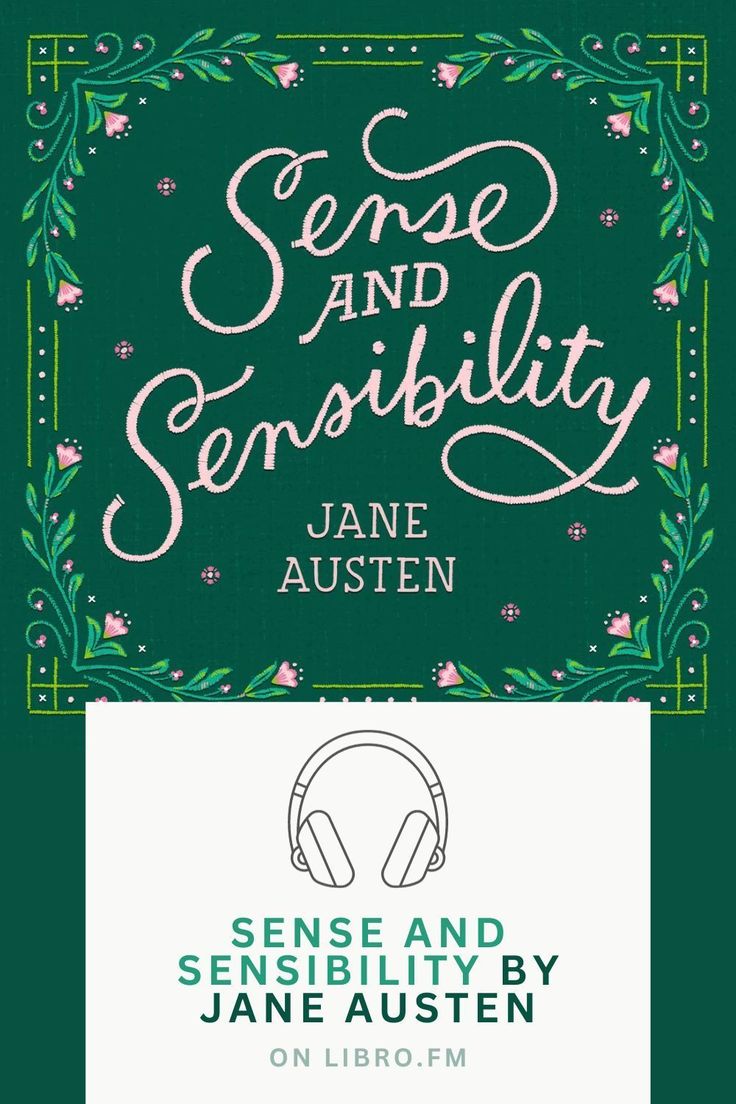 the cover of sense and sersibly by jane austen, with an illustration of headphones