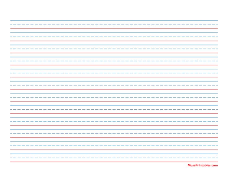 lined paper with red and blue lines on the bottom, in two rows to each side