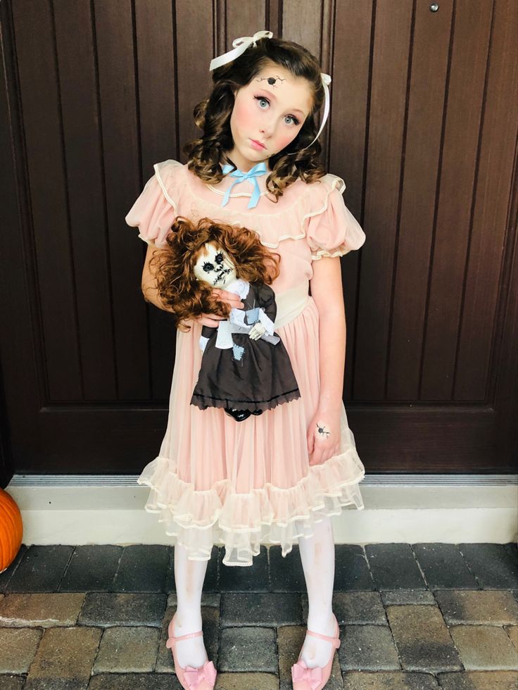 Child creepy broken doll Halloween costume Creepy Victorian Doll Costume, Creepy Doll Costume Makeup, Creepy Dolls Costume, Killer Doll Costume, Creepy Doll Costume For Kids, Dead Doll Costume, Haunted Doll Costume, Broken Doll Halloween Costume, Halloween Doll Costume