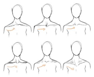 how to draw the head and shoulders of a man in different positions, from front view