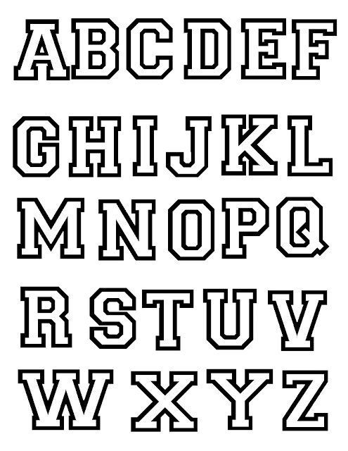 the alphabet is shown in black and white, with letters that appear to be made out of