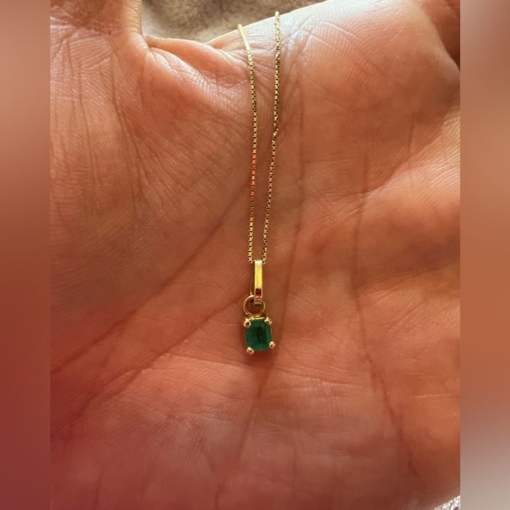 Real Emerald Necklace With Earrings From Colombia Emerald Are About A 2 Cm In Size Classic Emerald Dangle Jewelry, Yellow Gold Emerald Dangle Jewelry, Elegant Dangle Emerald Necklace Gift, Colombia Necklace, Real Emerald Necklace, Emerald Necklaces, Emerald Necklace, Emerald Earrings, Necklace And Earrings