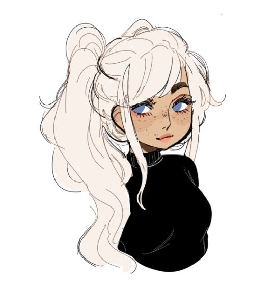 Girl with white hair, drawing, cute!! | Cartoon girl drawing, Cartoon ...