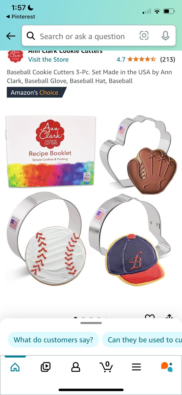 the cookie cutters are being used to make baseball mitts and other items for sale