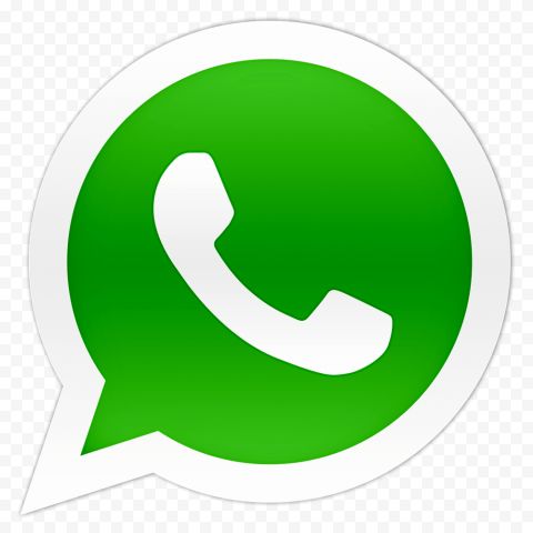 the green whatsapp icon is shown on a transparent background, with no shadow