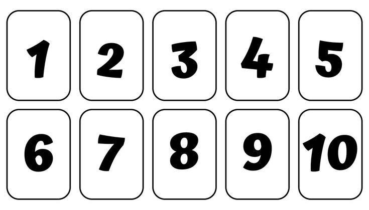 the numbers are in black and white for each number to be written on their own