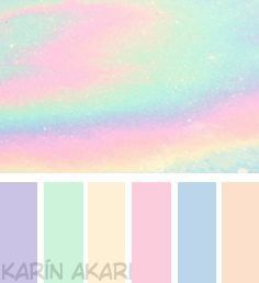 pastel colors are used to create the rainbow effect in this image, including pinks and greens