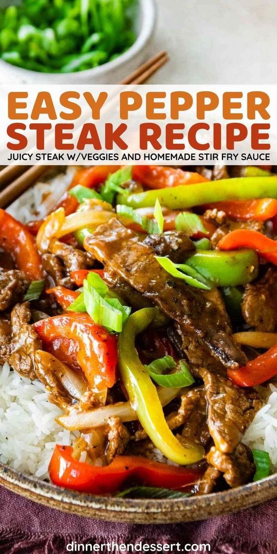 an image of easy pepper steak recipe in a bowl