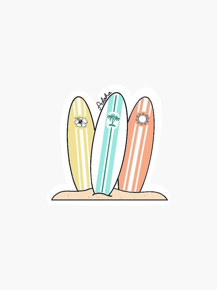 three surfboards sitting on top of each other