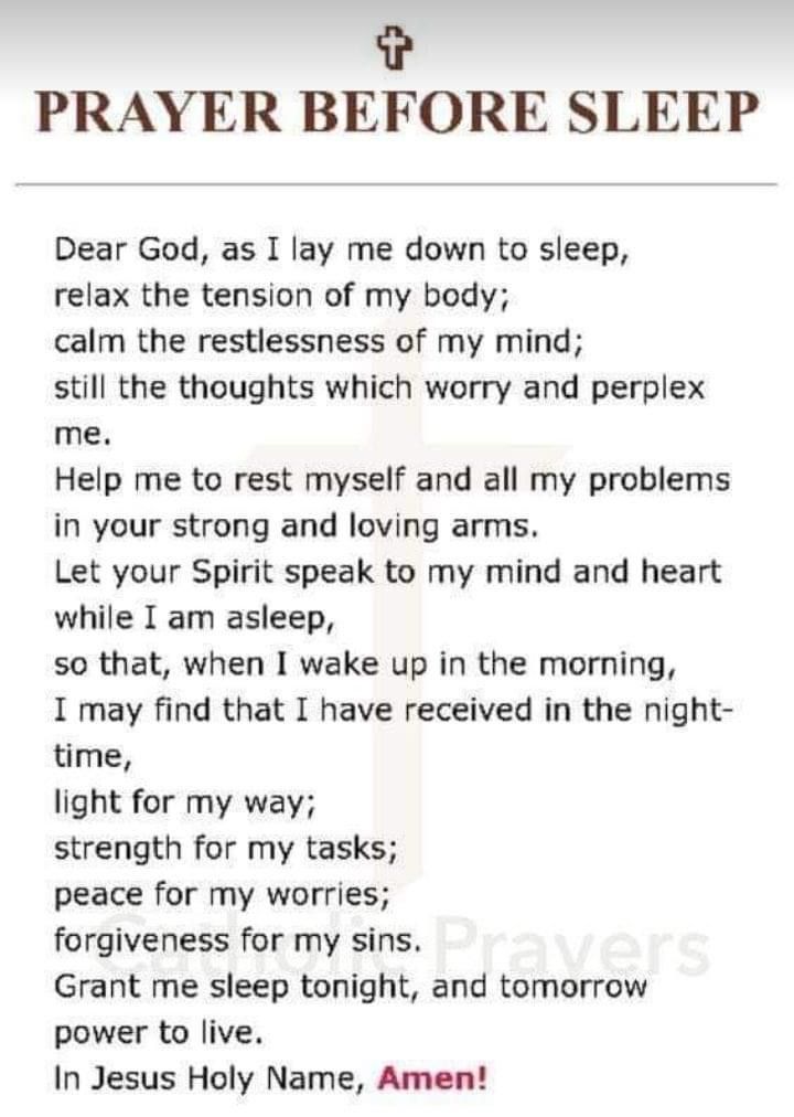 the poem for prayer to pray before sleep