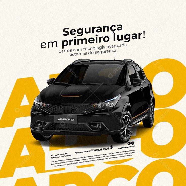 an advertisement for the new citro car is shown in yellow and white letters with black accents