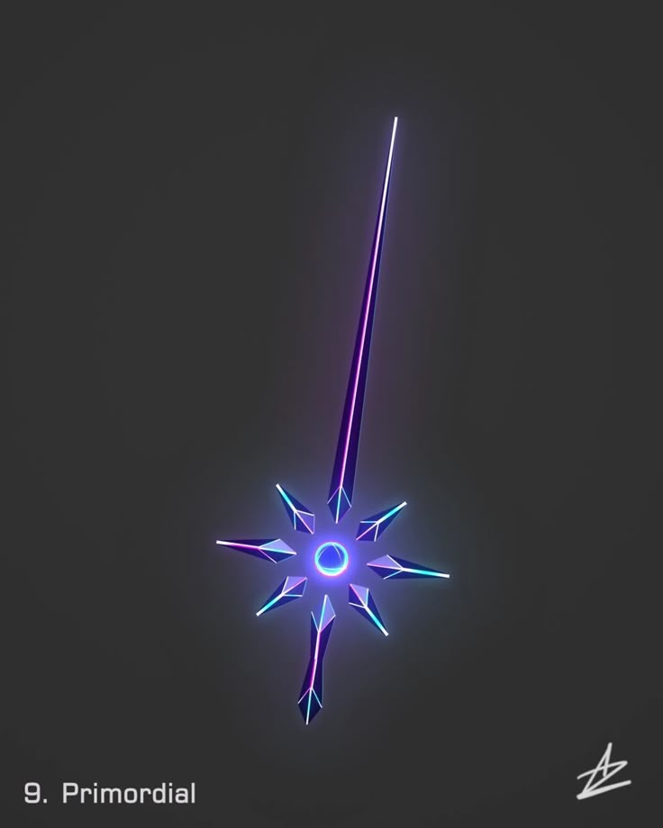 a blue and purple light up snowflake on a black background with the words b prinorial above it