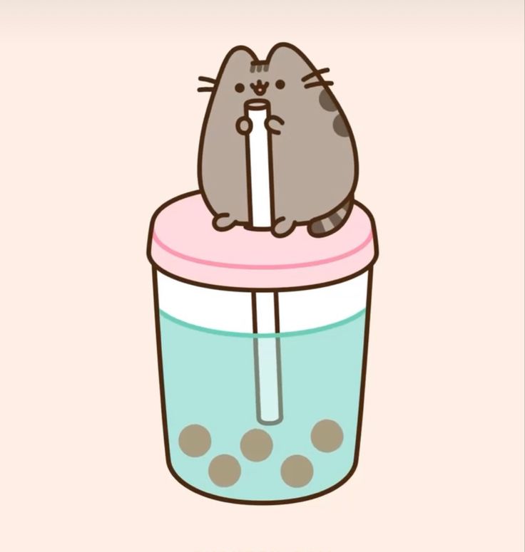 a cat drinking from a cup with a straw in it's mouth and the caption says, i love cats