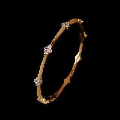 (eBay) RoseGold, Yellow Gold, Black Gold White Gold Plating Available. We will respond to you within 24 hours and do our best to help you out! Changing Stone Color Available. Vummidi Bangaru Jewellers, Diamond Ornaments, Bangles Collection, Indian Diamond Jewellery, Gold Bangles Indian, Ruby Bangles, Jewel Design, Gold Bangles For Women, Diamond Bangles