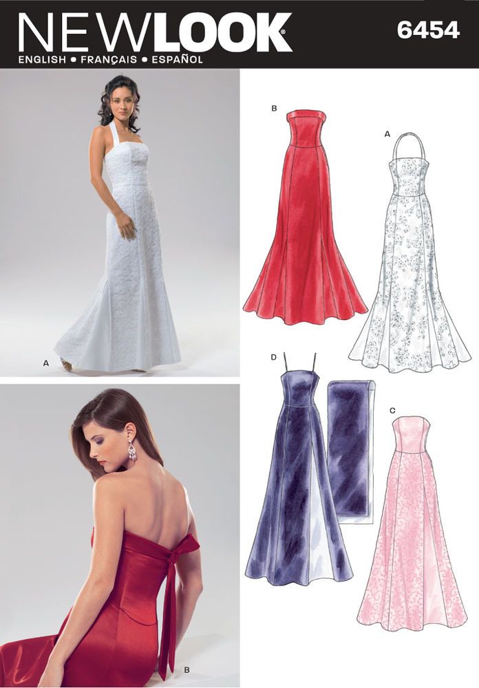 an image of women's evening gowns and dresses in three different styles, including one