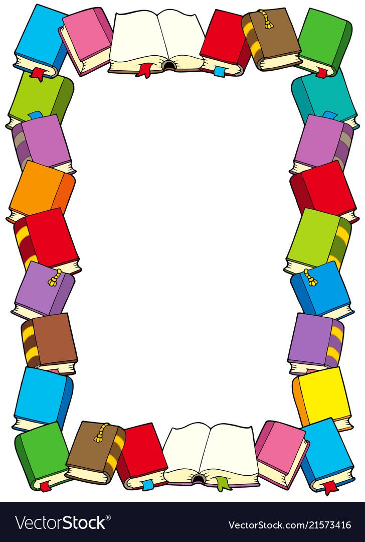 an open book frame made up of many different colored books in the shape of a rectangle