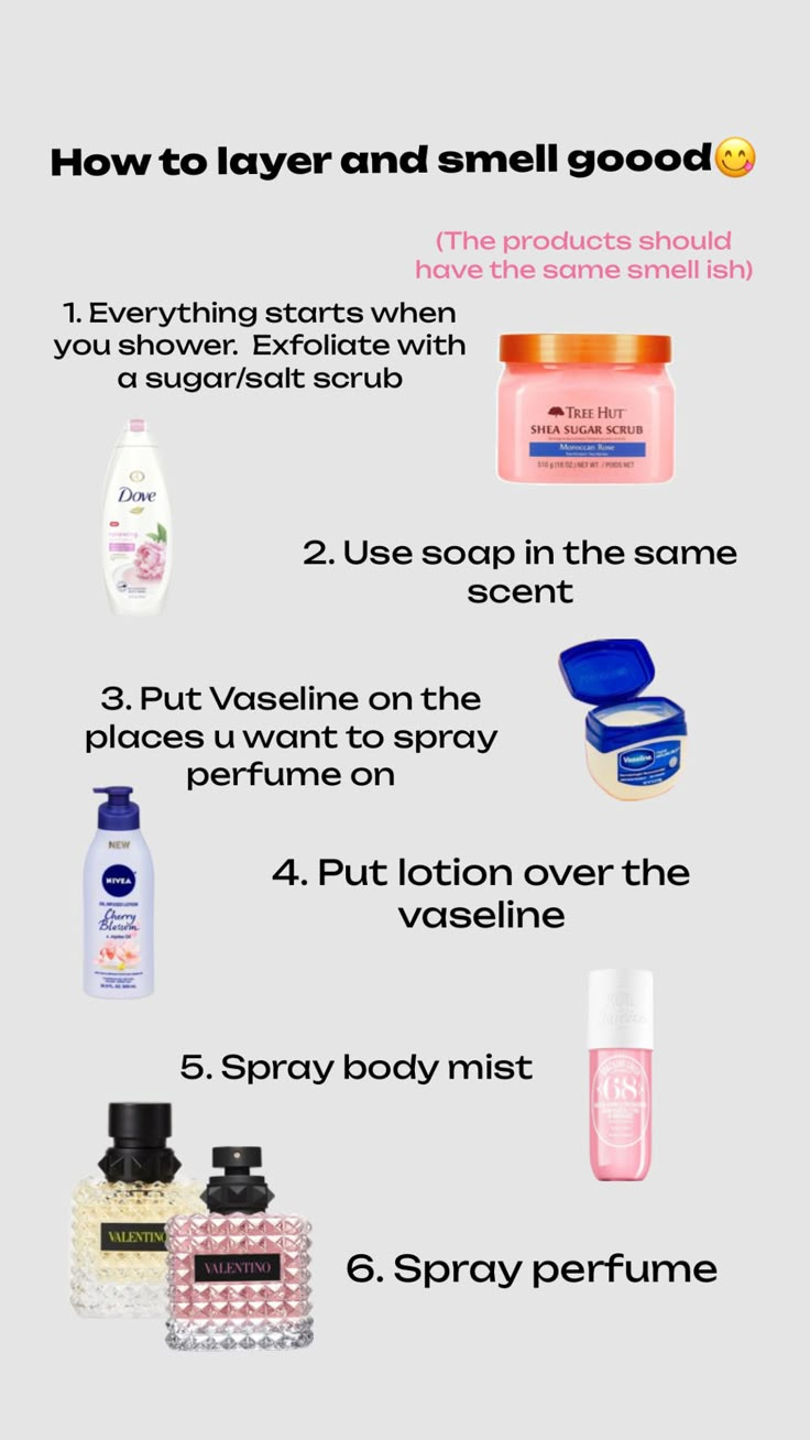 #layer #smellgood Perfume Hacks, Model Tips, Skincare For Oily Skin, Skin Care Basics, Skin Care Routine Order, Basic Skin Care, Hygiene Tips, Body Hygiene, Basic Skin Care Routine