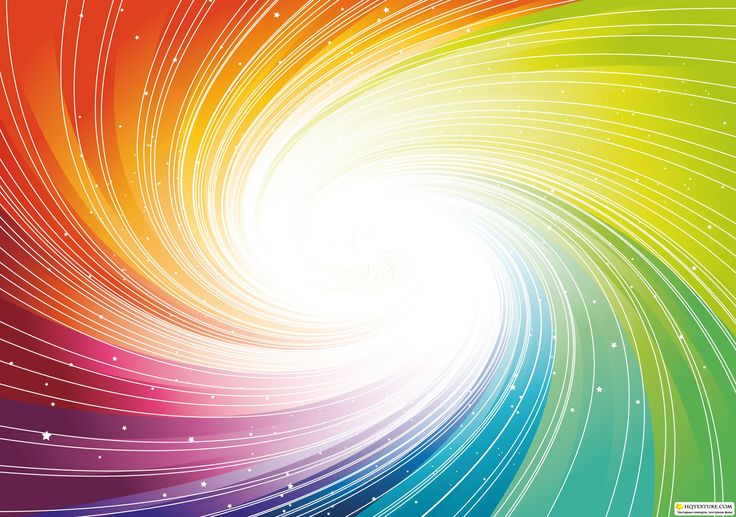 an abstract rainbow background with stars and swirls