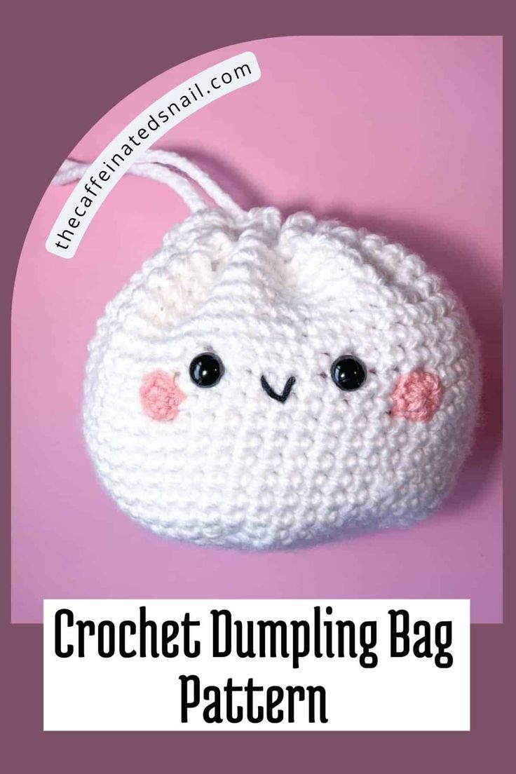 crochet dumpling bag pattern with text overlay