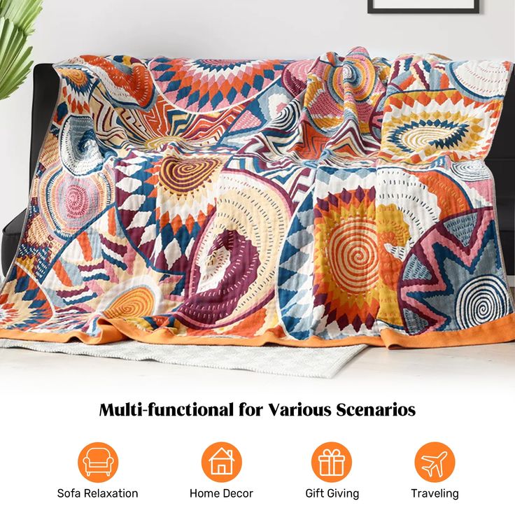 the multi - functional pillow is made with various fabrics and features an intricately designed design