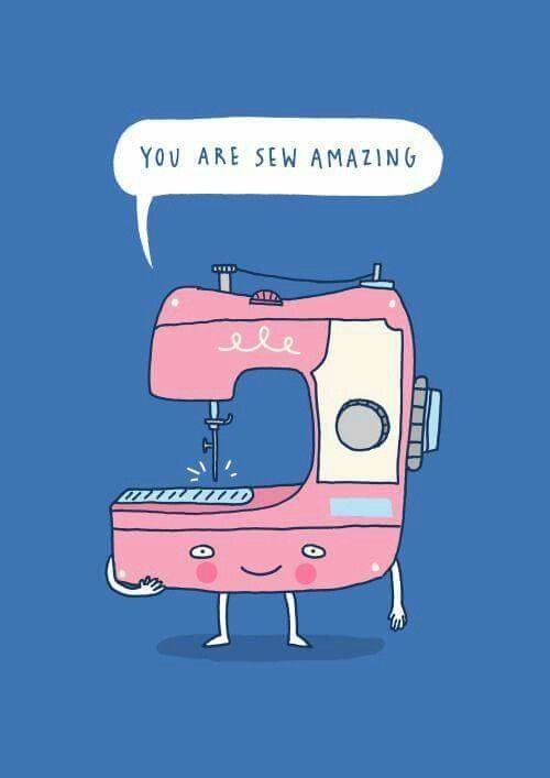 a pink sewing machine with a speech bubble saying you are sew amazing