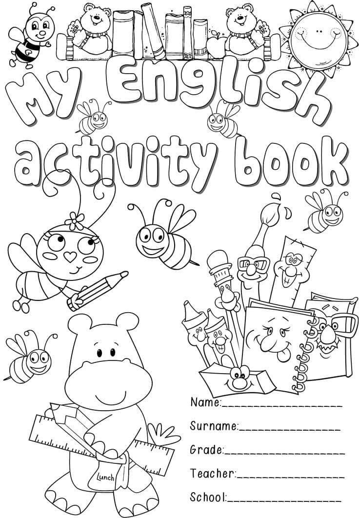 an activity book for kids to learn english and spanish with pictures of animals, bees, and