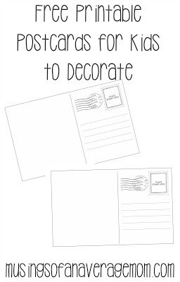 the free printable postcards for kids to decorate are on display in this page