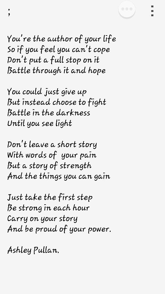 the poem is written in black and white on a piece of paper that says, you're the author of your life