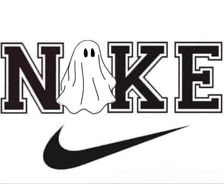 the nike logo with ghost on it