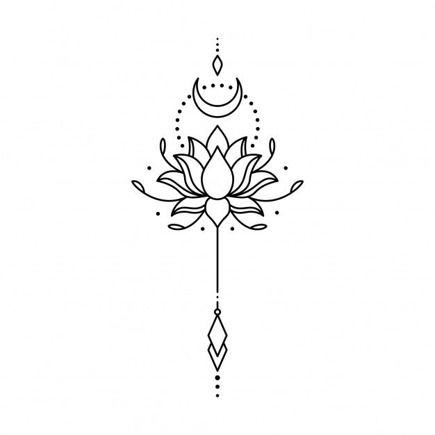 a lotus tattoo design on a white background