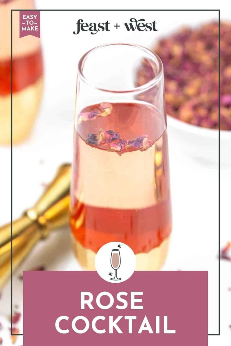 For a romantic drink, look no further than the Rose Champagne Cocktail made with floral gin, rose liqueur and rosé sparkling wine. Rose Liqueur, Romantic Drinks, Champagne Recipes Cocktails, Rhubarb Syrup, Rose Cocktail, Rose Flavored, Champagne Region, Rose Champagne, Champagne Cocktail