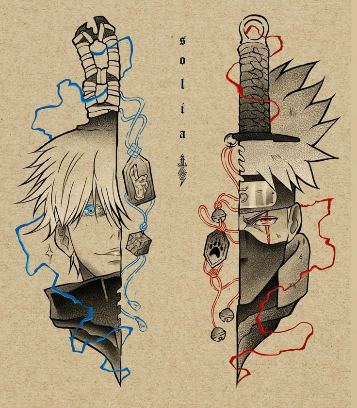 𝖘 𝖔 𝖑 𝖎 𝖆 ⚡️ on Instagram: “• SATORU GOJO // HATAKE KAKASHI DAGGERS 💠♦️ { booked }” Gojo Satoru Tattoo, Kakashi Tattoo, Kakashi Drawing, Anime Tattoo Ideas, Ancient Tattoo, Tattoo Anime, Manga Tattoo, Naruto Tattoo, Dragon Ball Super Wallpapers