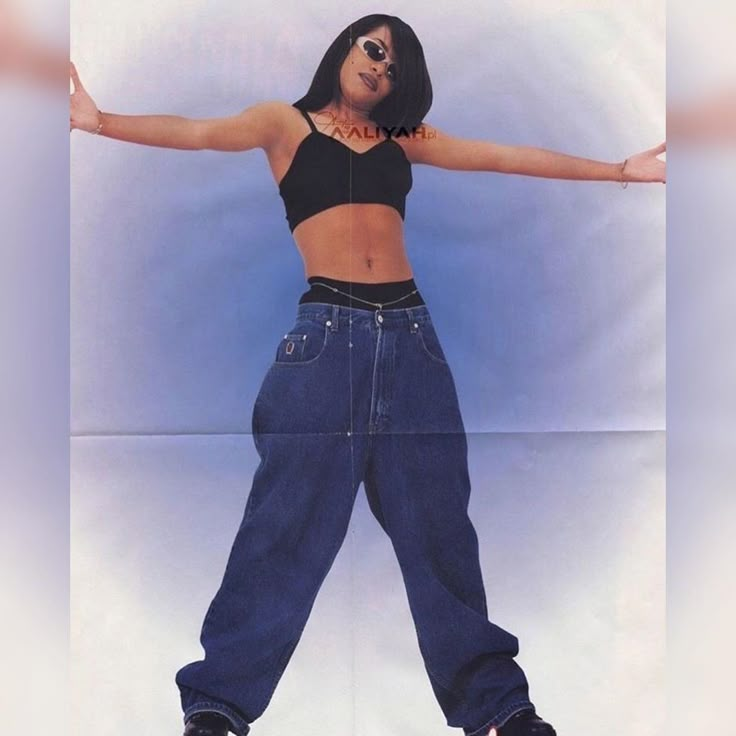 90s Outfit Party Hip Hop, 90s Hip Hop Outfits, 90s Outfits Party, Aaliyah Outfits, Black 90s Fashion, Looks Hip Hop, 00s Mode, 2000s Party, Aaliyah Style