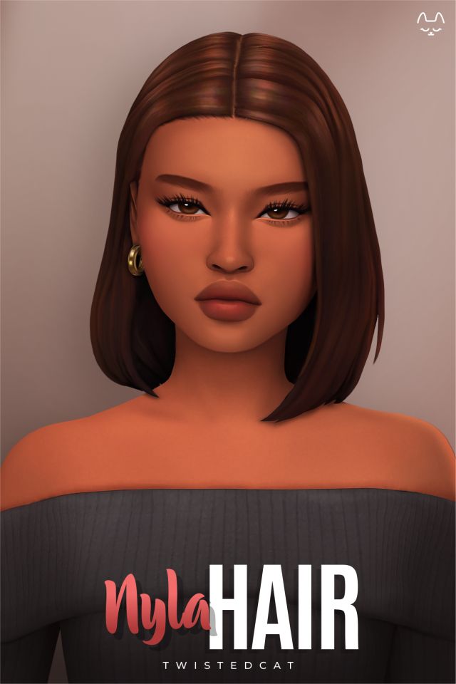 an animated image of a woman with brown hair and big earrings on her head, wearing a black off the shoulder top