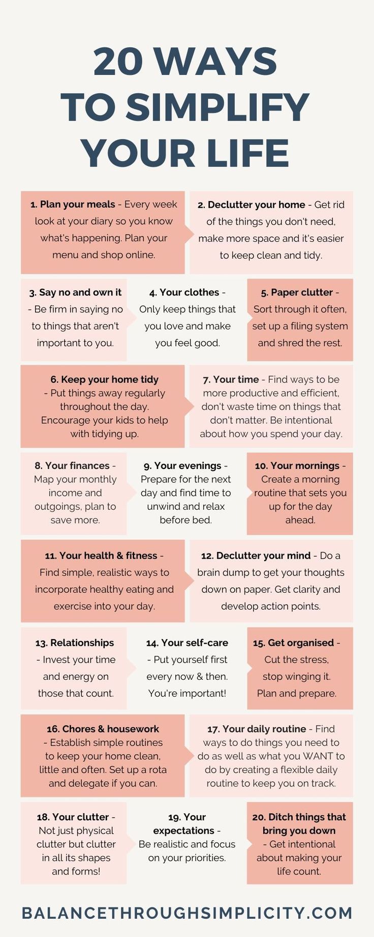 20 ways to simplify your life! Life Changing Habits, Self Care Bullet Journal, Vie Motivation, Simplifying Life, Changing Habits, Get My Life Together, Simplify Your Life, Mental And Emotional Health, Self Care Activities