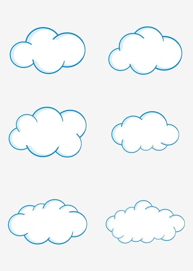 clouds are drawn in the shape of different shapes