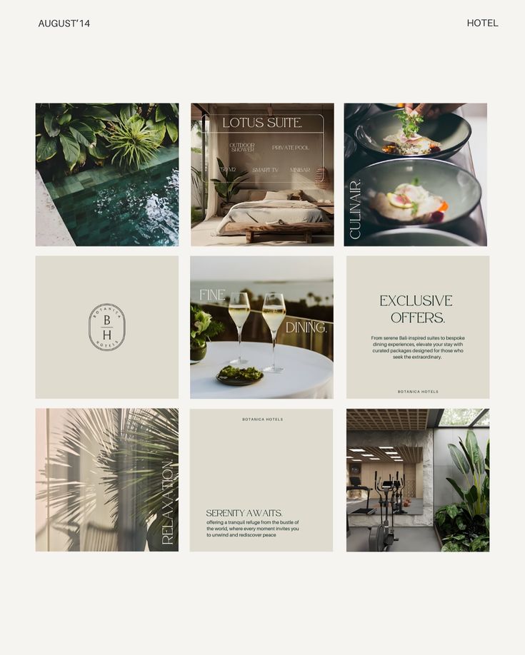 the website is designed to look like an elegant hotel