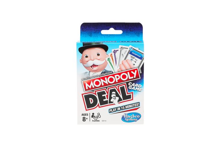 monopoly deal card game with a man in top hat and mustache on it's front