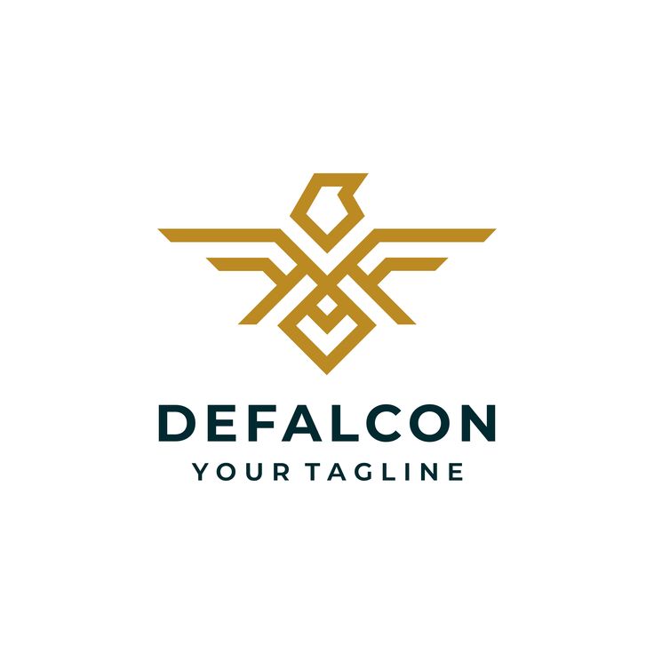 the logo for defalcon yourtagline, which is designed to look like an eagle