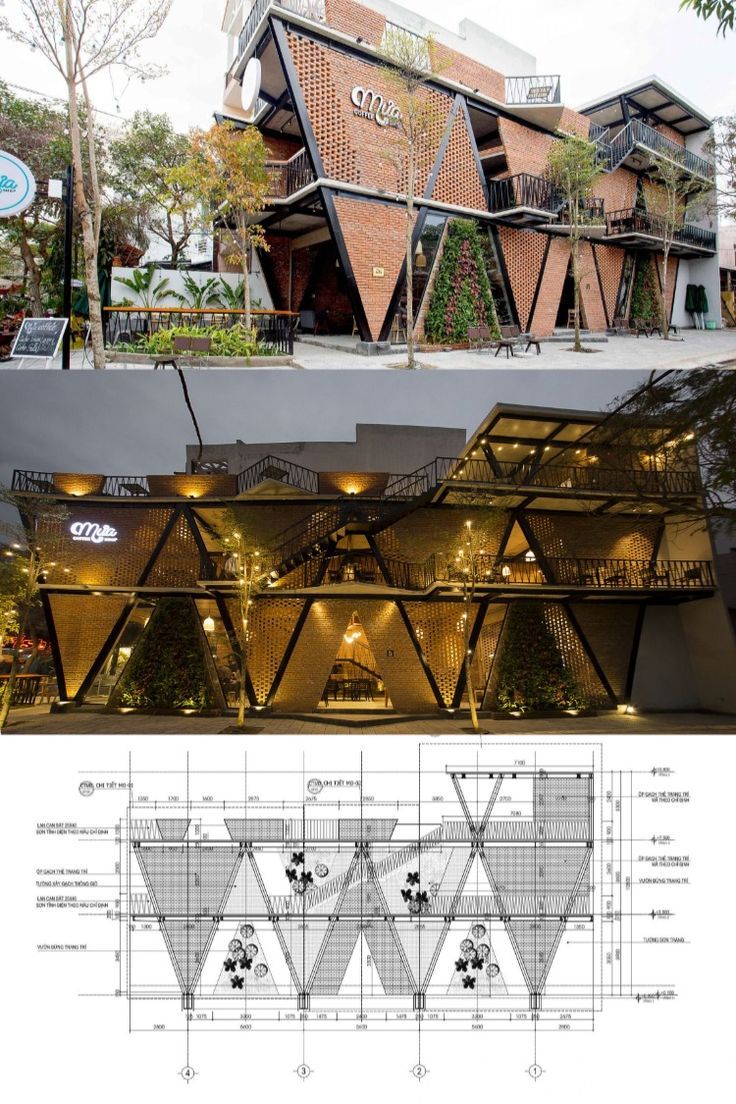 an architectural drawing shows how the building would look like if it were built on top of each other